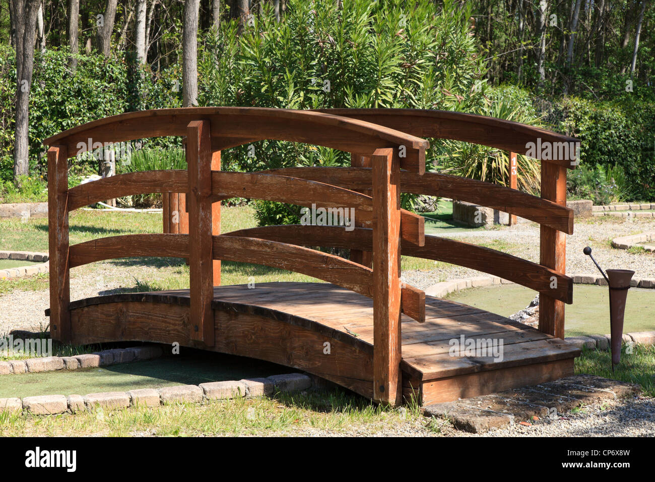 Small wooden bridge Stock Photo