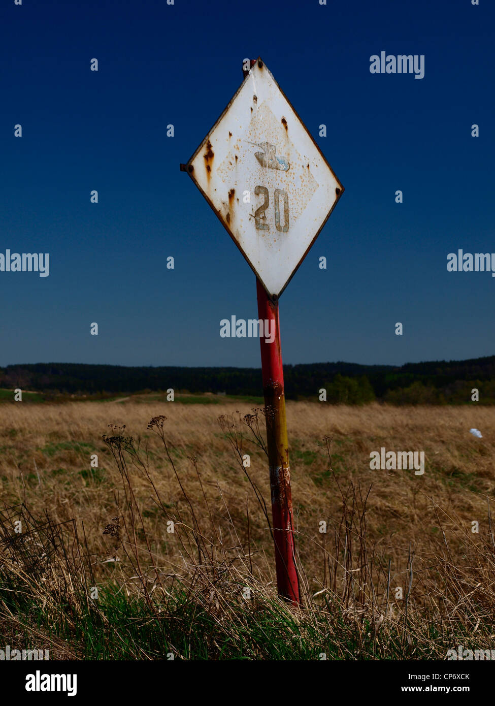 Sign in military area Stock Photo