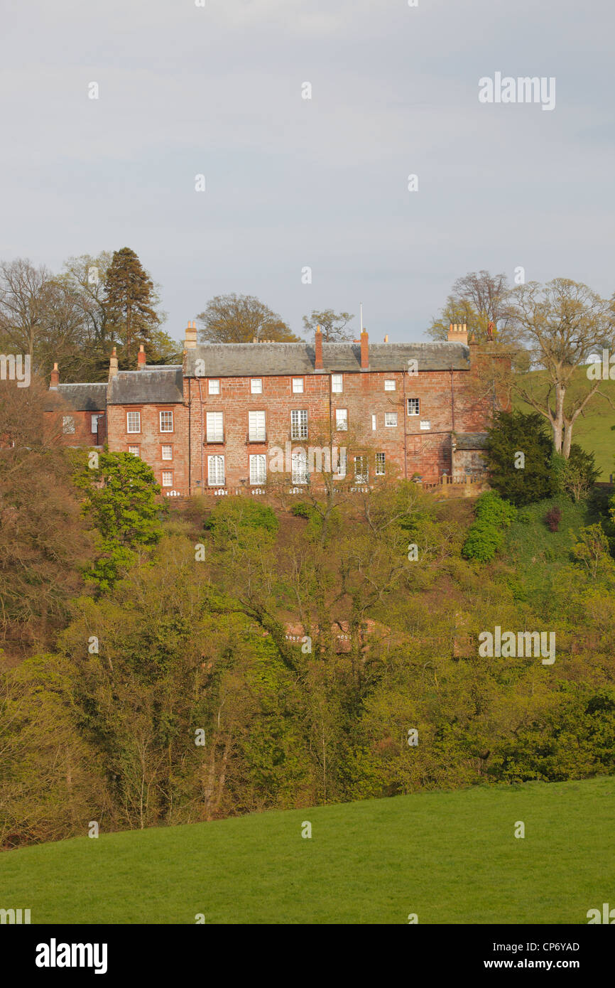 Corby Castle and gardens from the river Eden, Wetheral, Carlisle