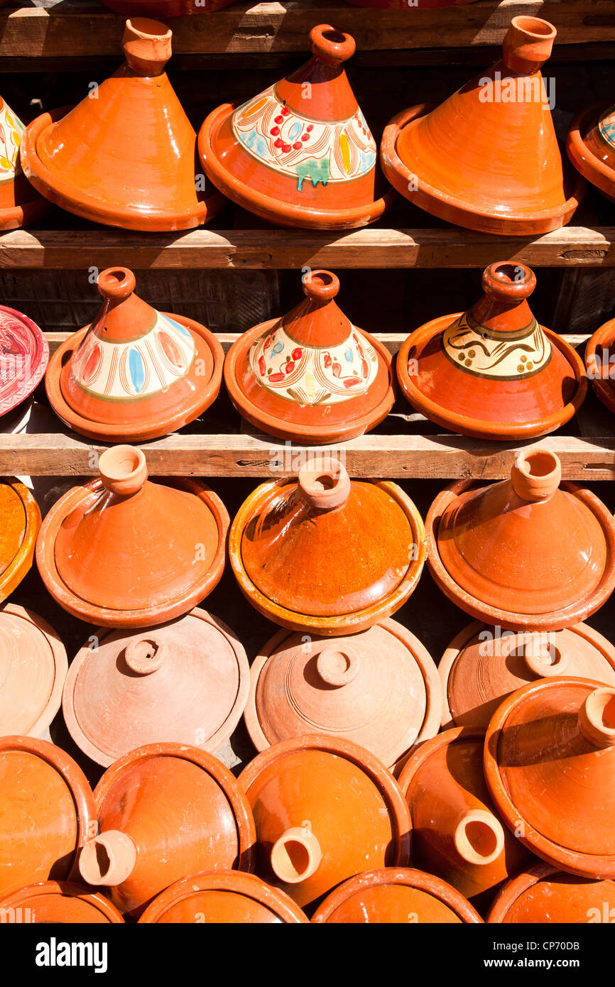 Tagines on a market stall in Marrakech, Morocco, North Africa Stock Photo Alamy