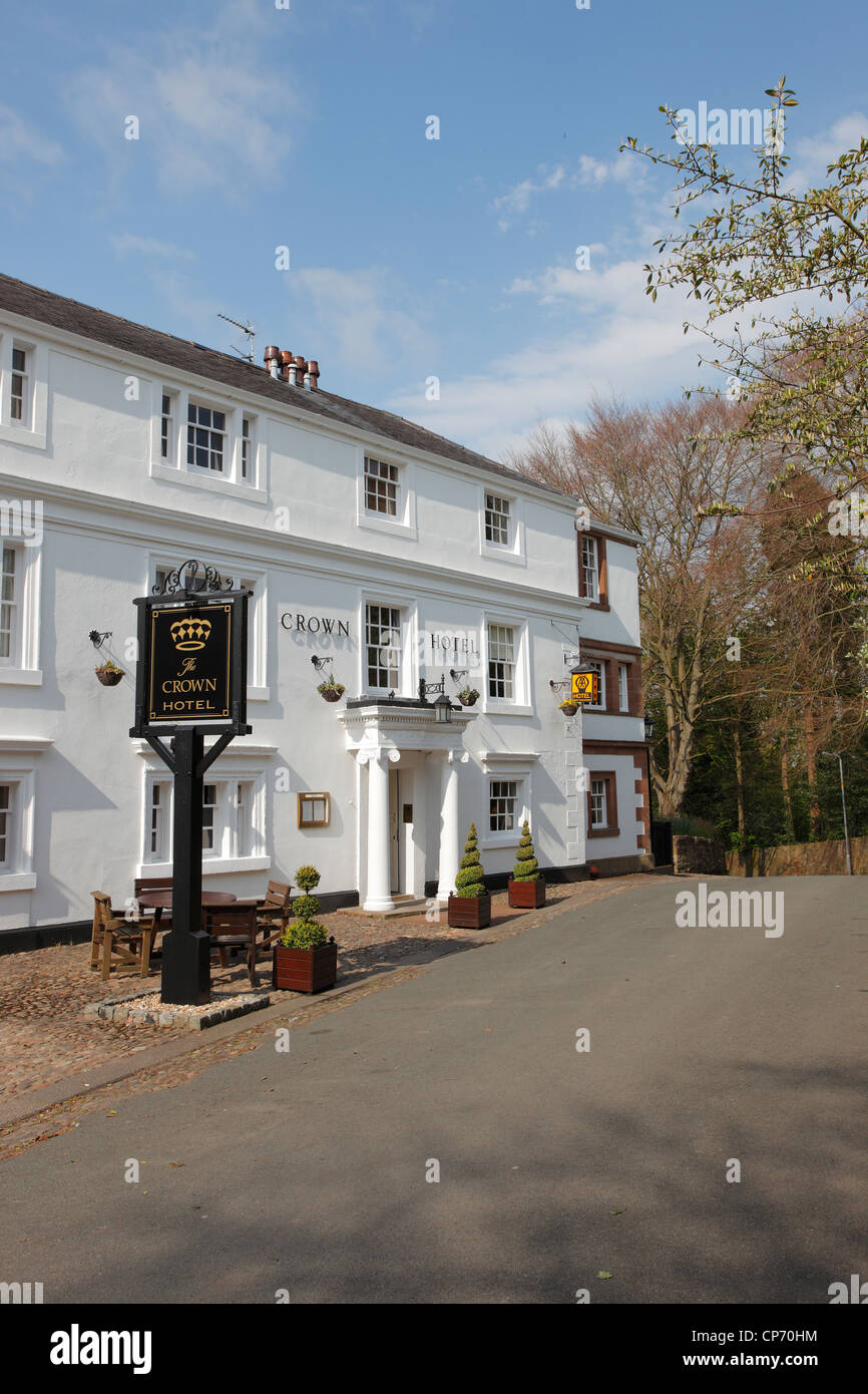 The Crown Hotel near Carlisle at Wetheral in Cumbria Stock Photo