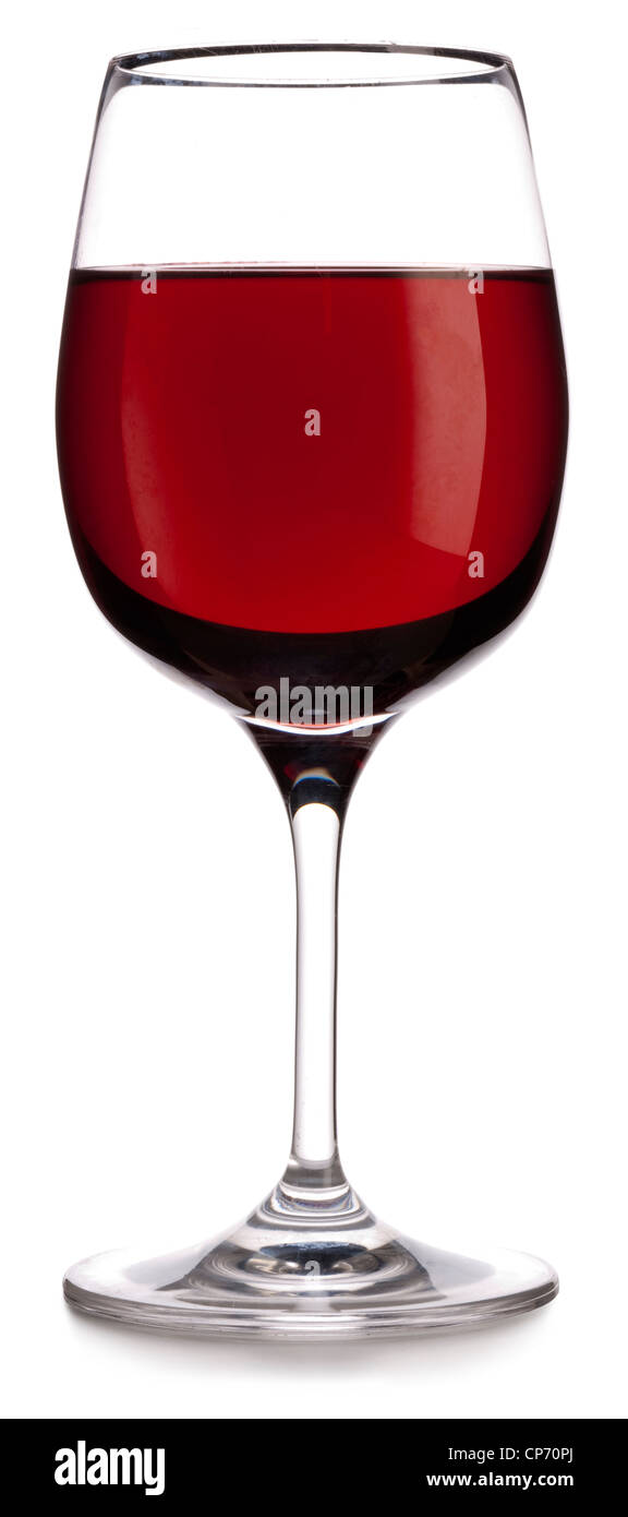 Glass of red wine, cut out studio shot Stock Photo