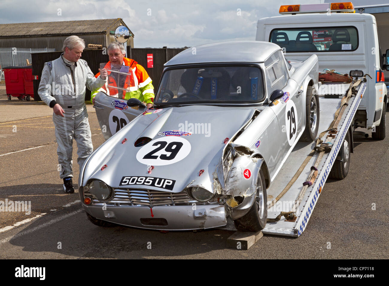 Heavily Damaged 1963 Triumph Tr4 Competitor In The Cscc Swinging