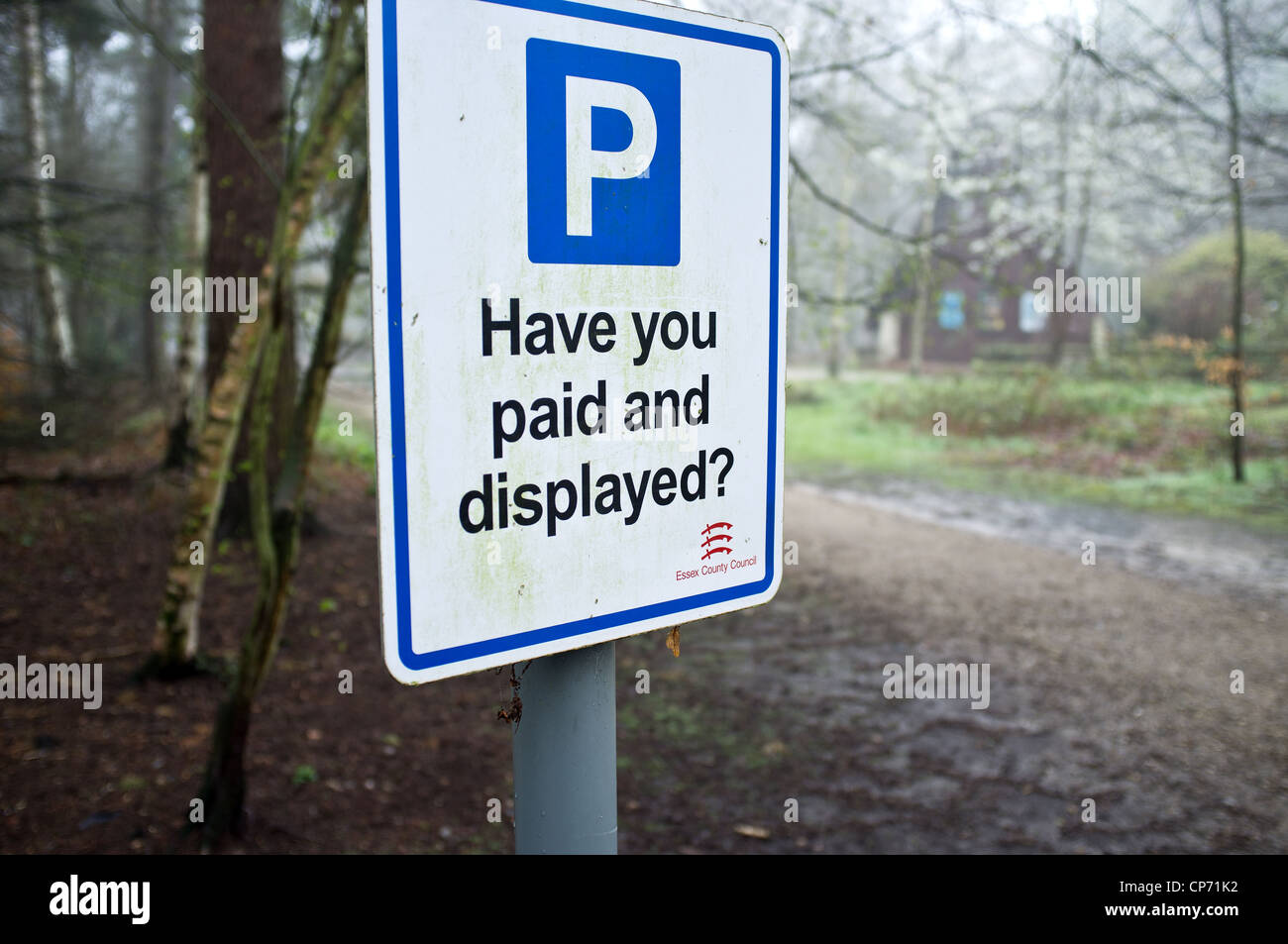 A parking sign in Essex Stock Photo