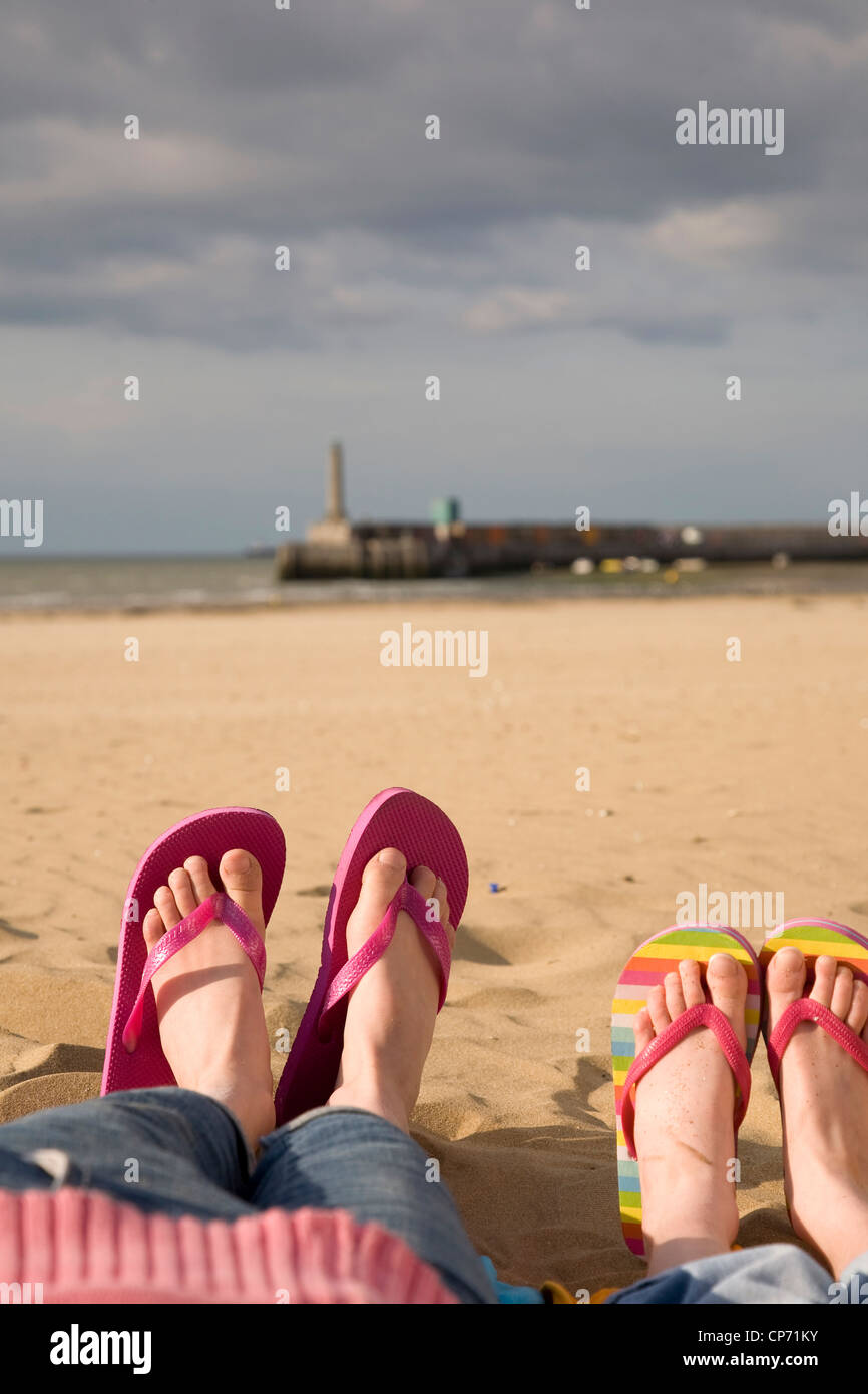 flip flops on beach