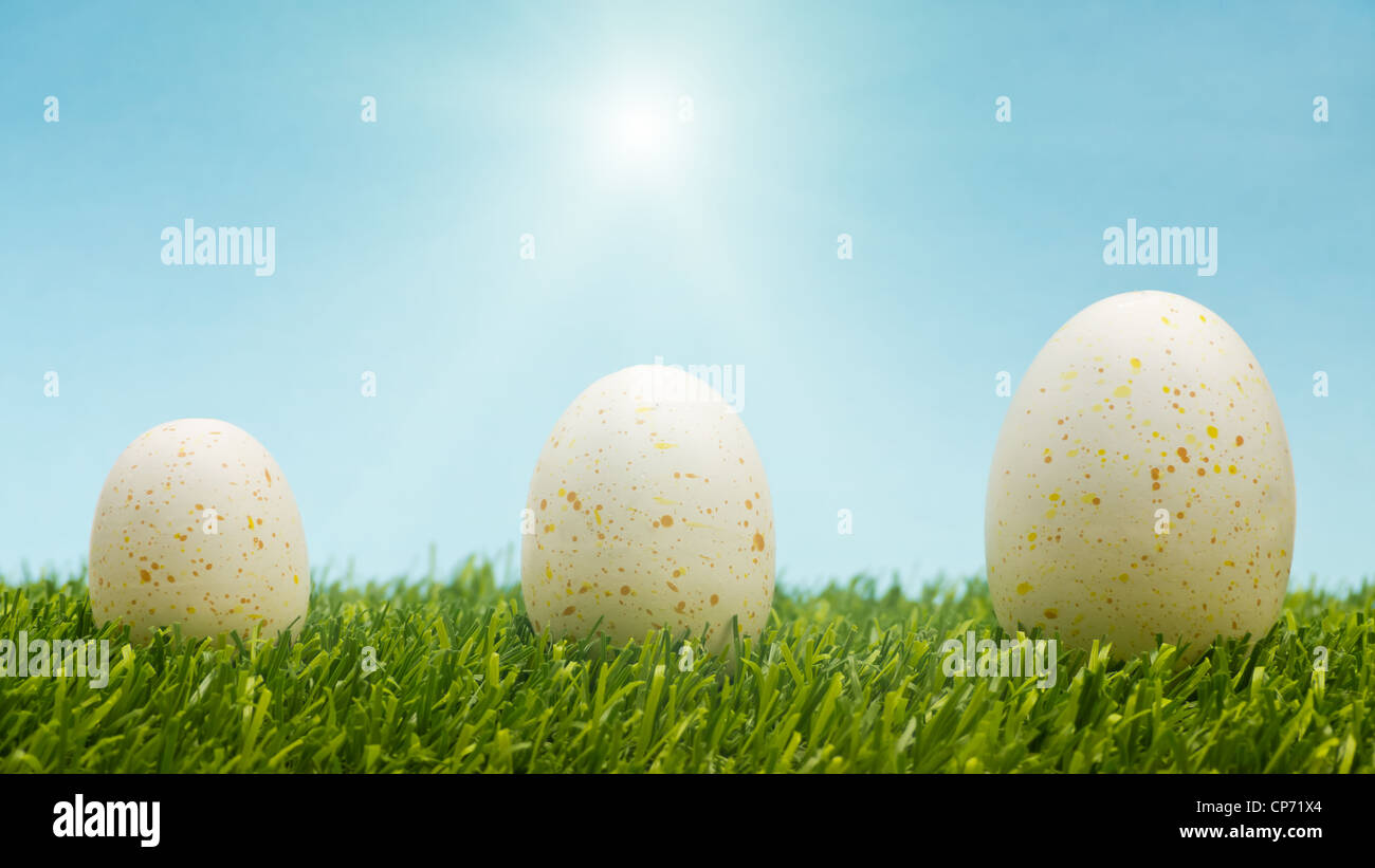 Easter Eggs Size Concept Stock Photo