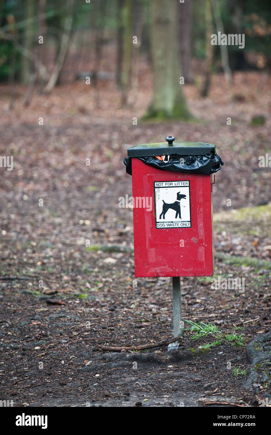 A bin for dog waste in Thorndon Park Stock Photo Alamy