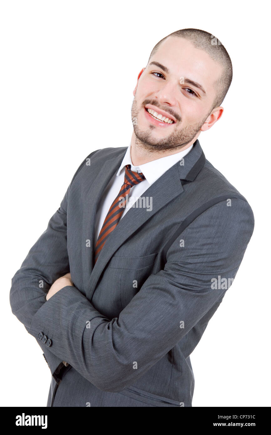 young business man portrait isolated on white Stock Photo - Alamy