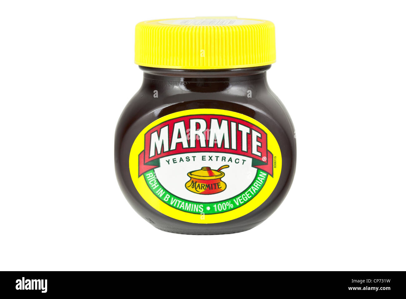 Marmite jar on a white background Stock Photo