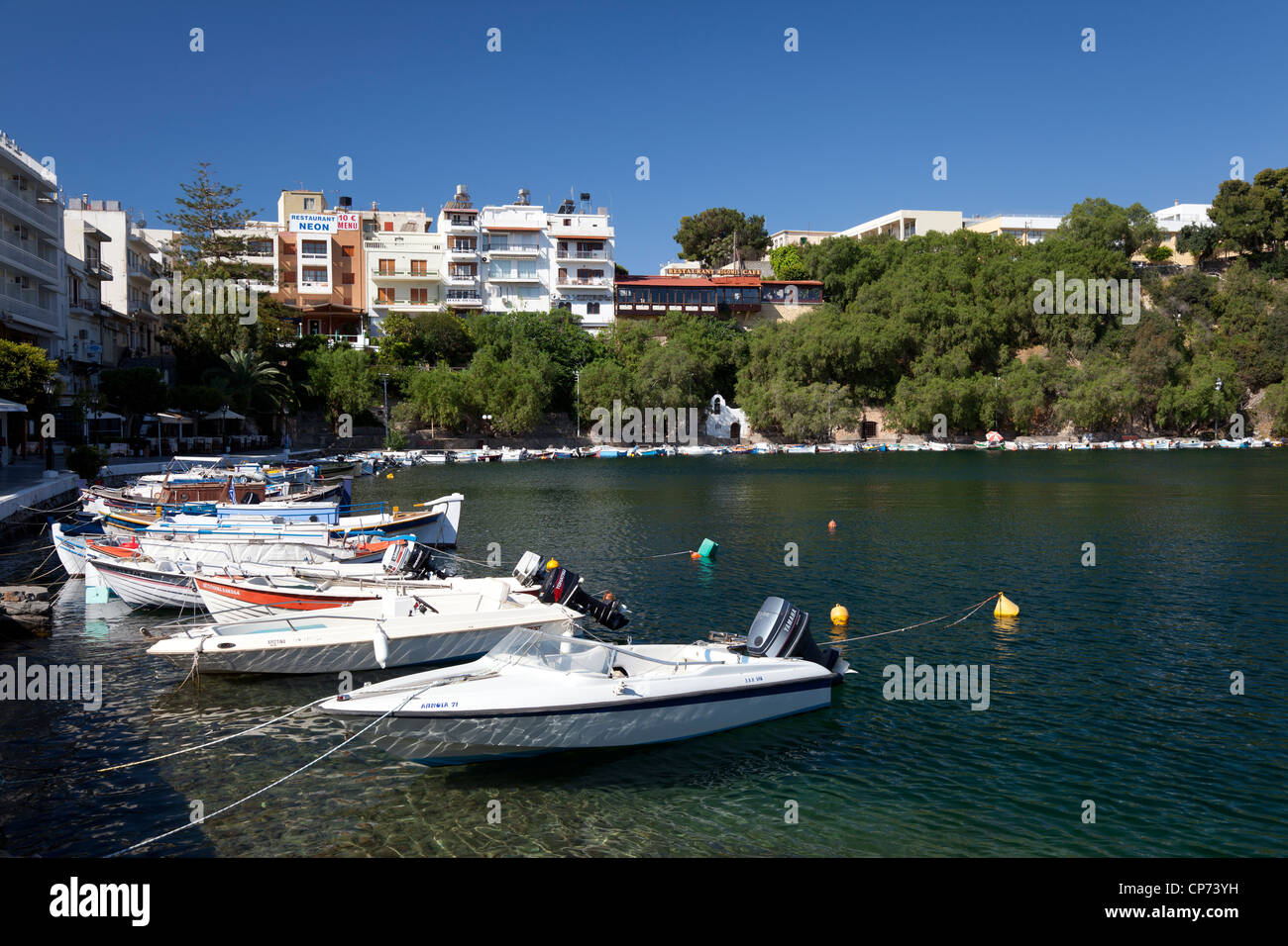 Lake Voulismeni, Agios Nikolaos, Crete, Greece Stock Photo