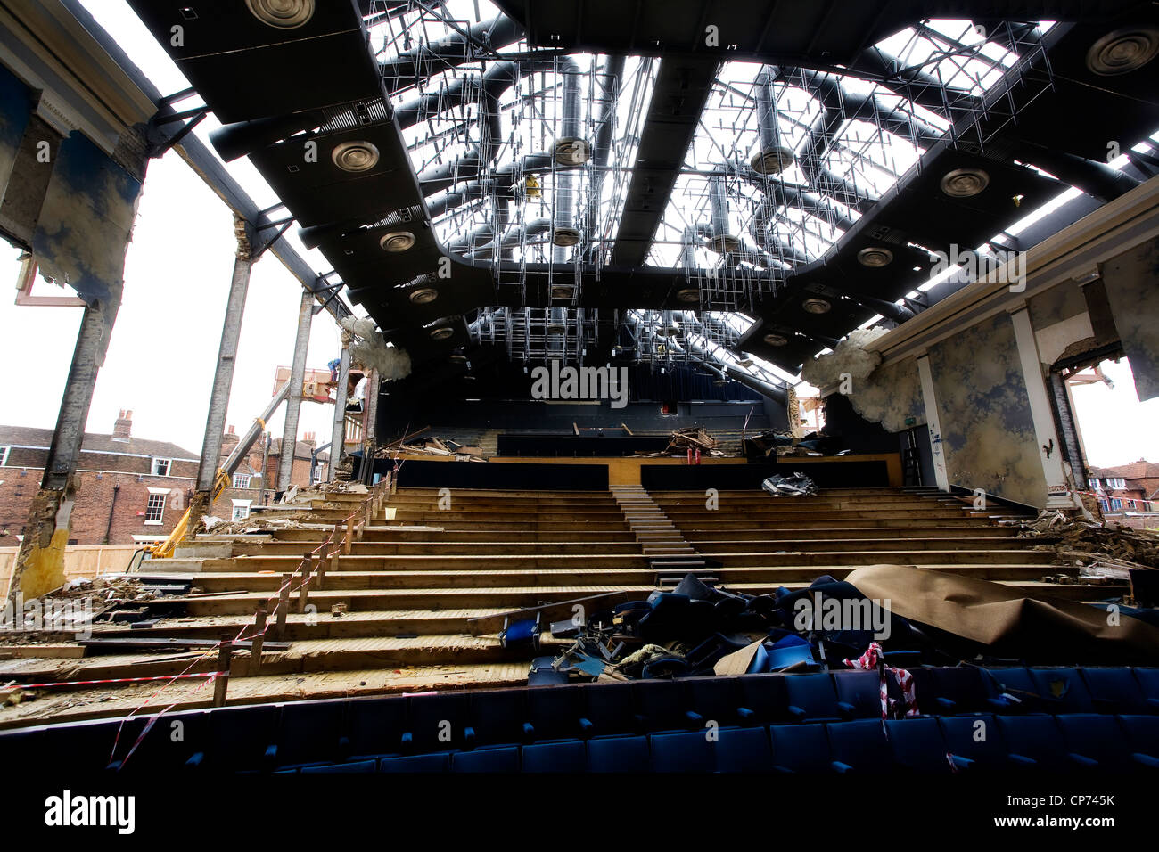 Places Demolition of old Marlowe Theatre, Canterbury, Kent, England
