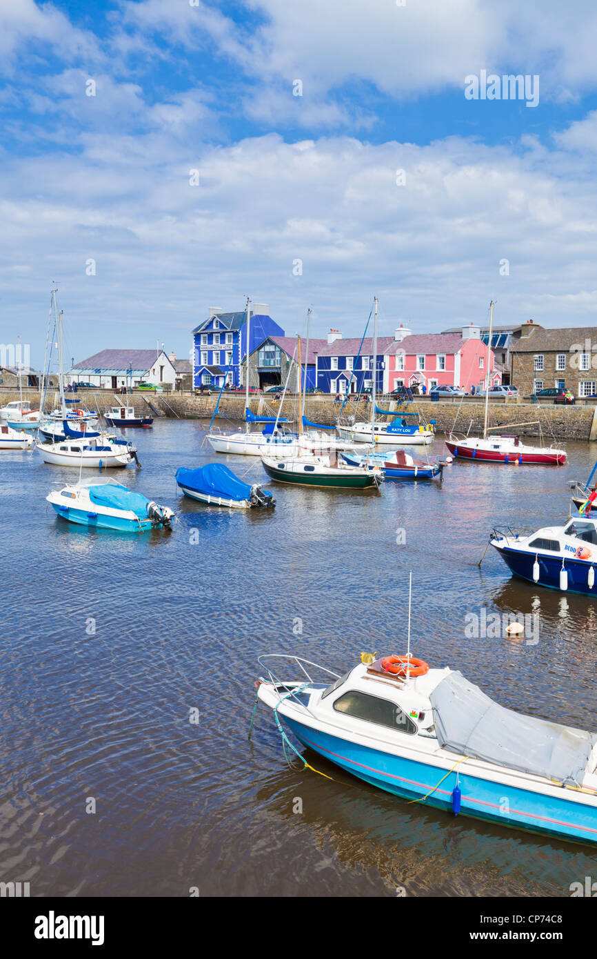 Yachts and small boats in Aberaeron harbour Mid Wales Ceredigion coast UK GB EU Europe Stock Photo