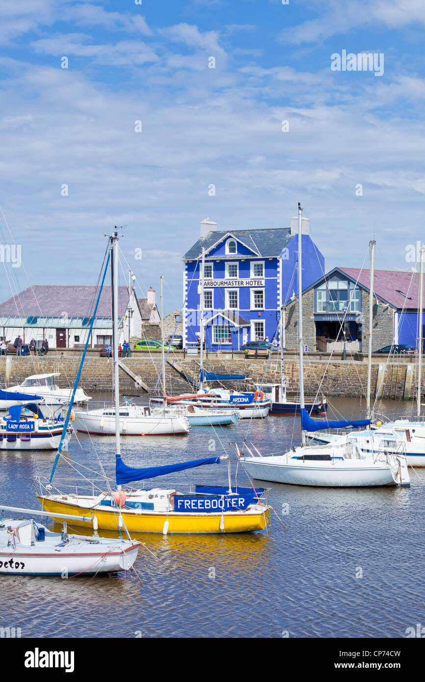 Yachts and small boats in Aberaeron harbour Mid Wales Ceredigion coast UK GB EU Europe Stock Photo