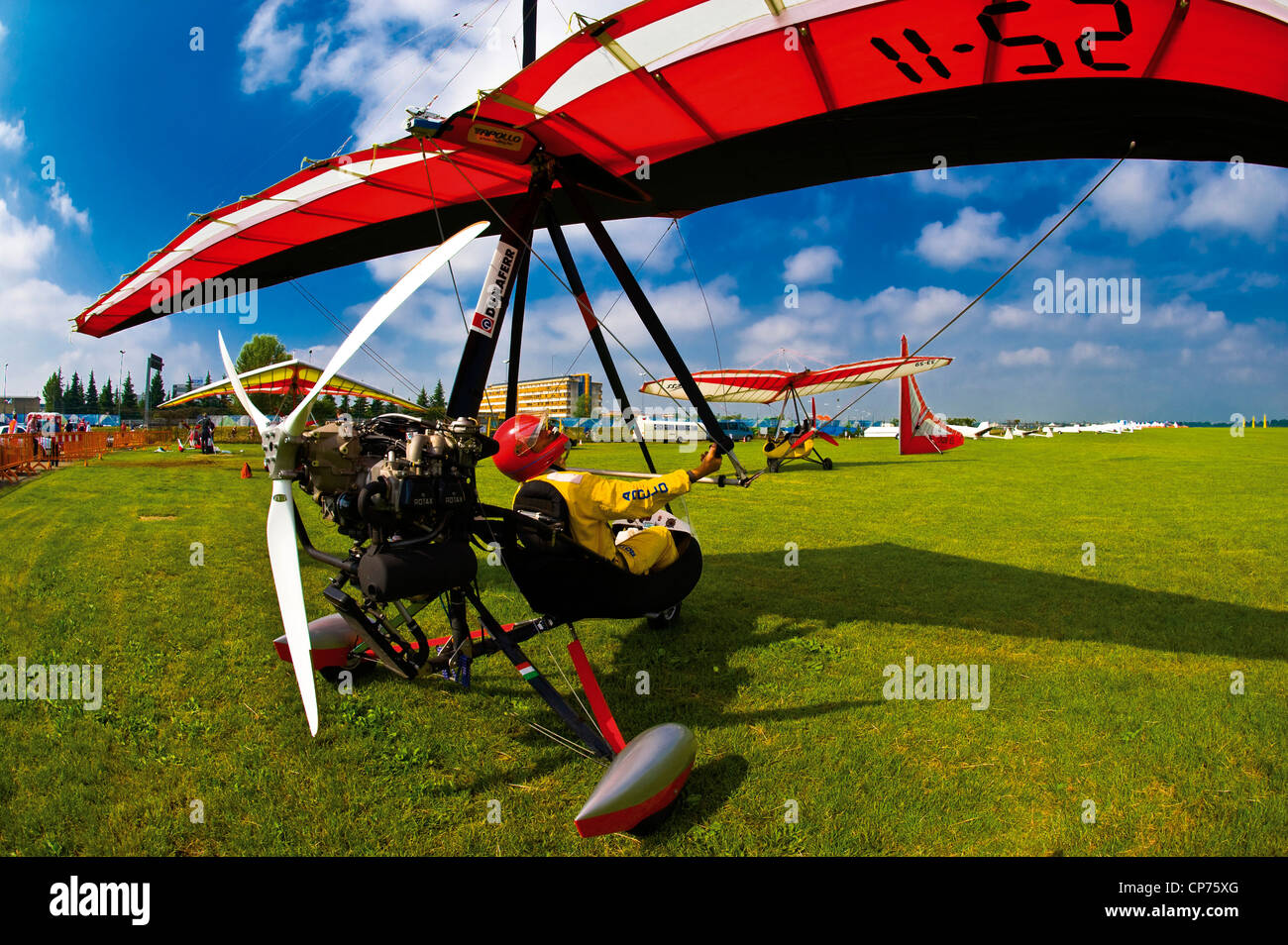 Europe Italy Piedmont Province of Turin Collegno's  Airport The World Air Games 2009 Motor Gliding Stock Photo