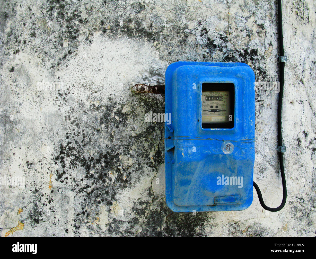 Electricity Meter, Crete, Greece Stock Photo Alamy