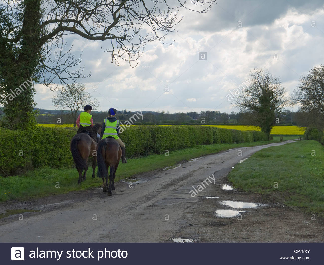 Horse Riders Country Lane Stock Photos Horse Riders - 
