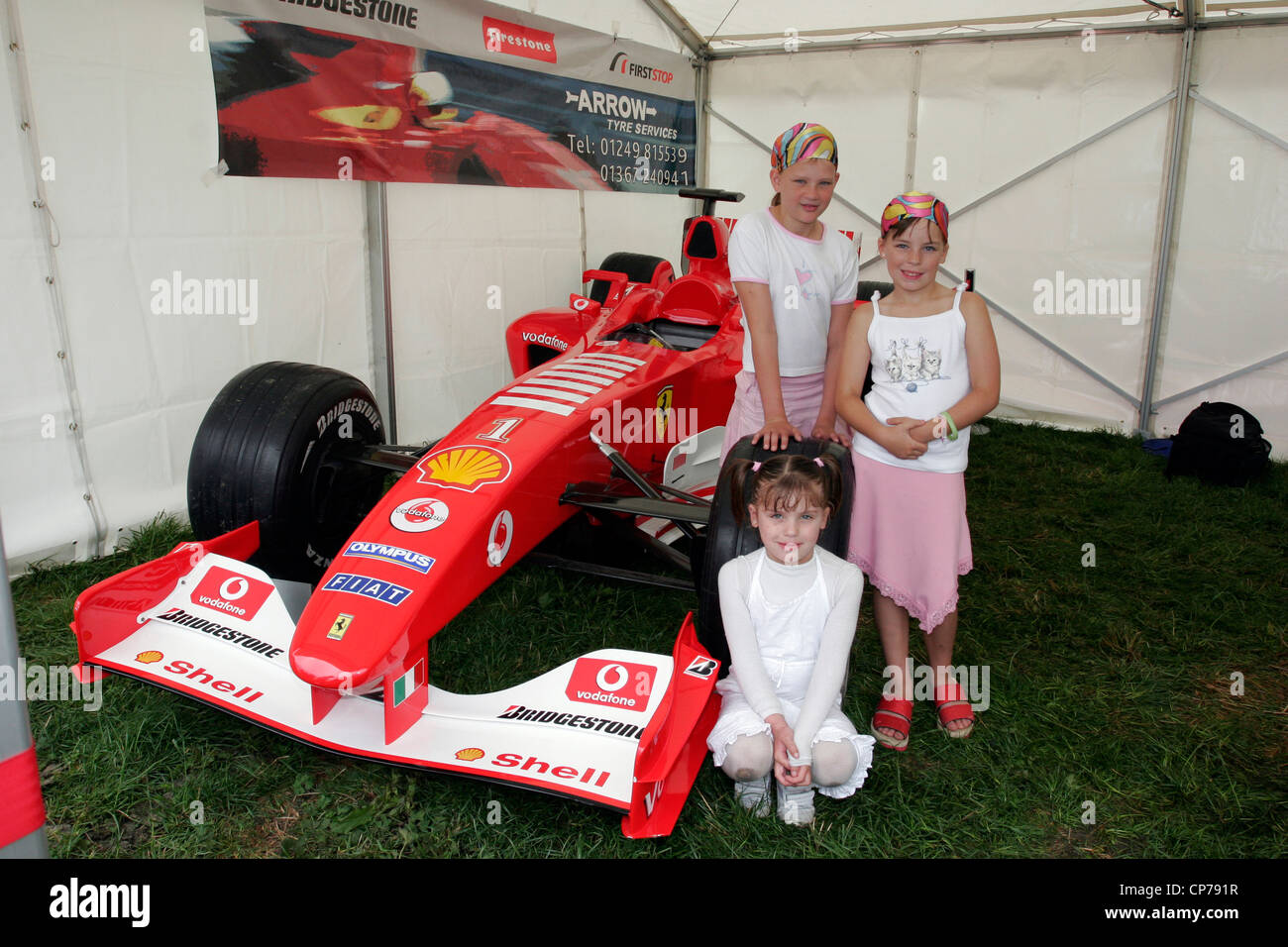 Michael Schumacher's Formula One F1 racing car at the Heddington and Stockley Steam Rally. Stock Photo