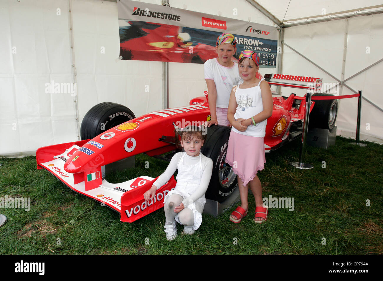 Michael Schumacher's Formula One F1 racing car at the Heddington and Stockley Steam Rally. Stock Photo