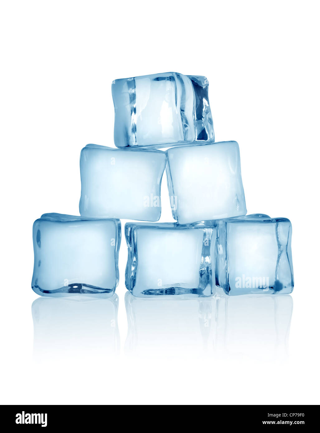 Ice cubes isolated on a white background Stock Photo