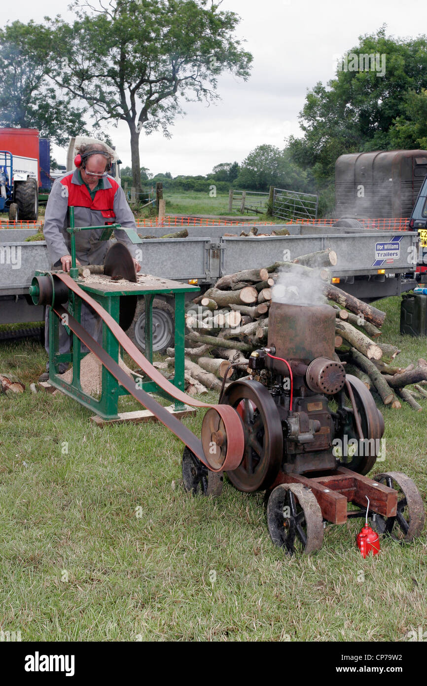 Steam engine powered circular sawmill at the Heddington and Stockley