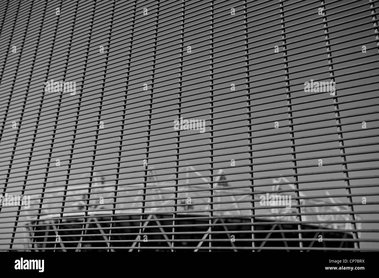 Security fencing around Olympic Park, Olympic Park, London, United Kingdom Stock Photo