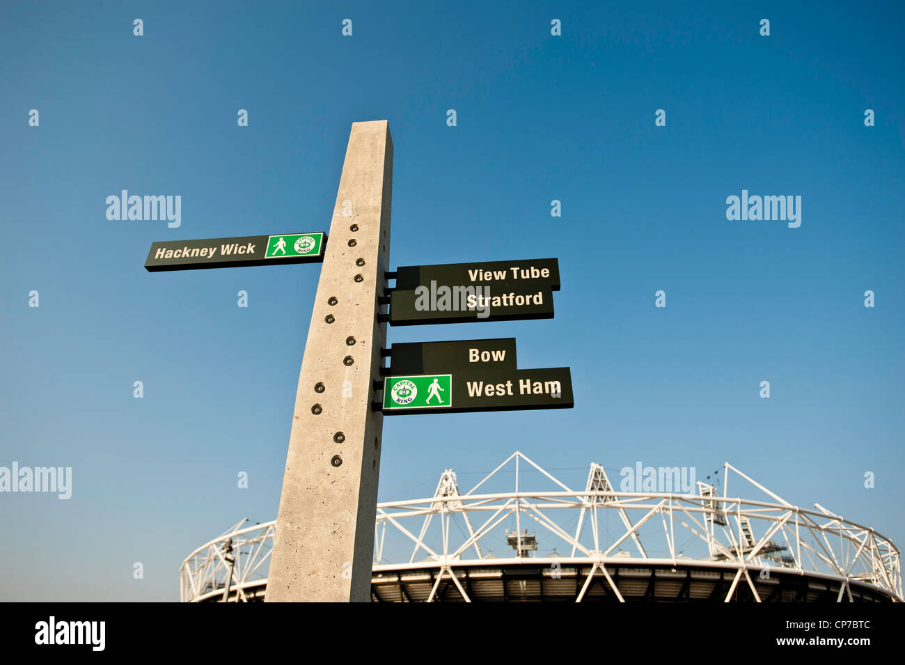 Information post by Olympic Park, London, United Kingdom Stock Photo