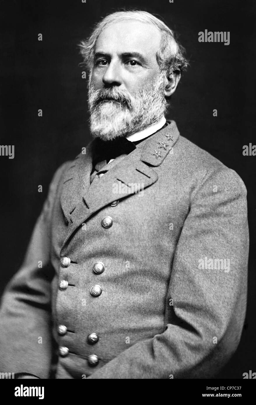Portrait of Gen. Robert E. Lee, officer of the Confederate Army. Dated 1863. Stock Photo