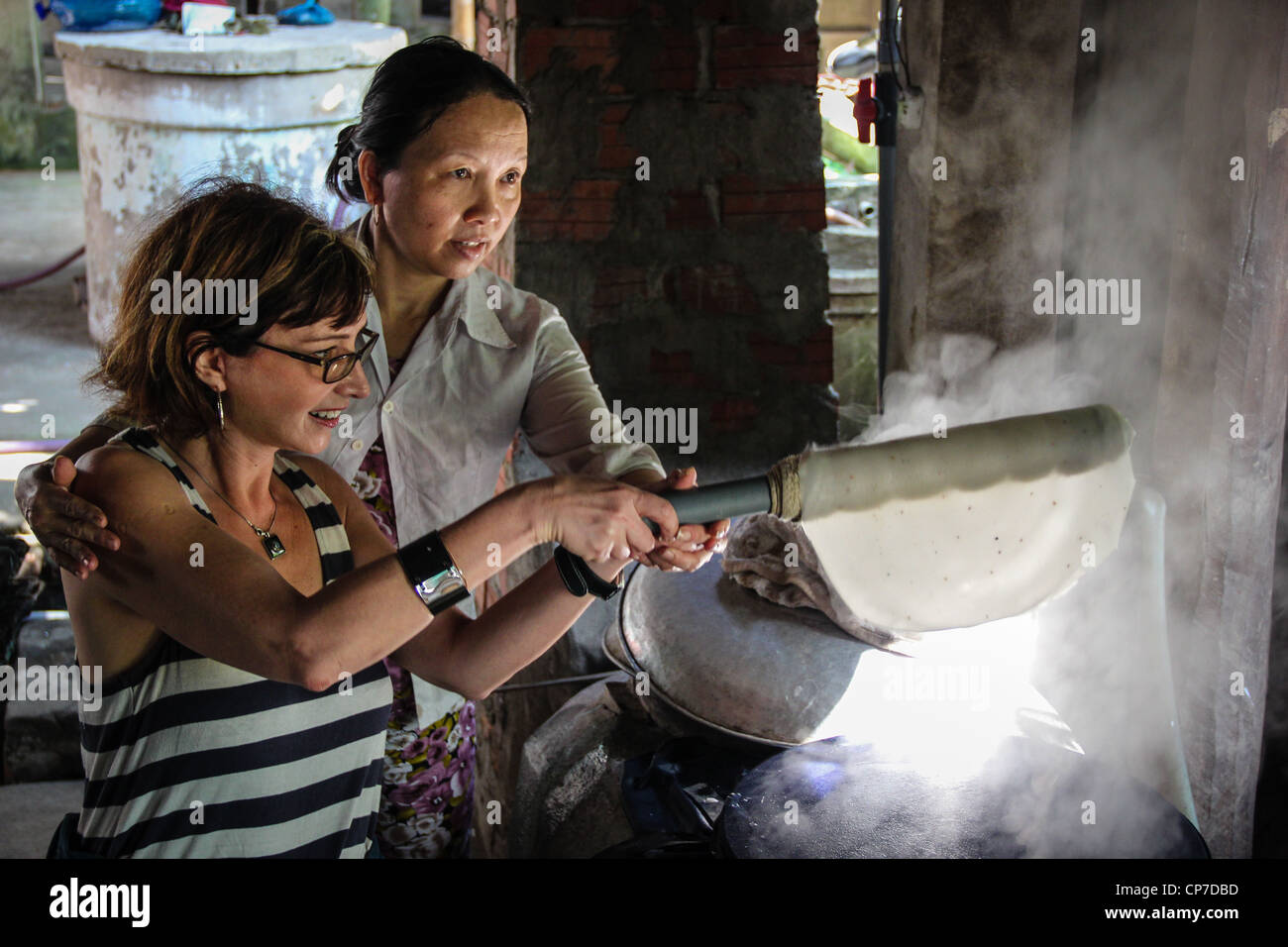 Making of Bánh Cuốn Vietnamese Rice Flour Pancakes Stock Photo Alamy