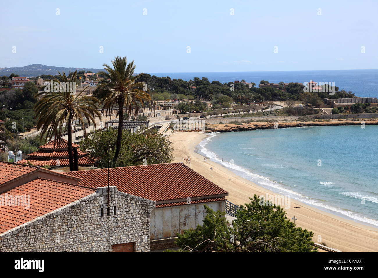 View of the beach in Tarragona, Spain Stock Photo