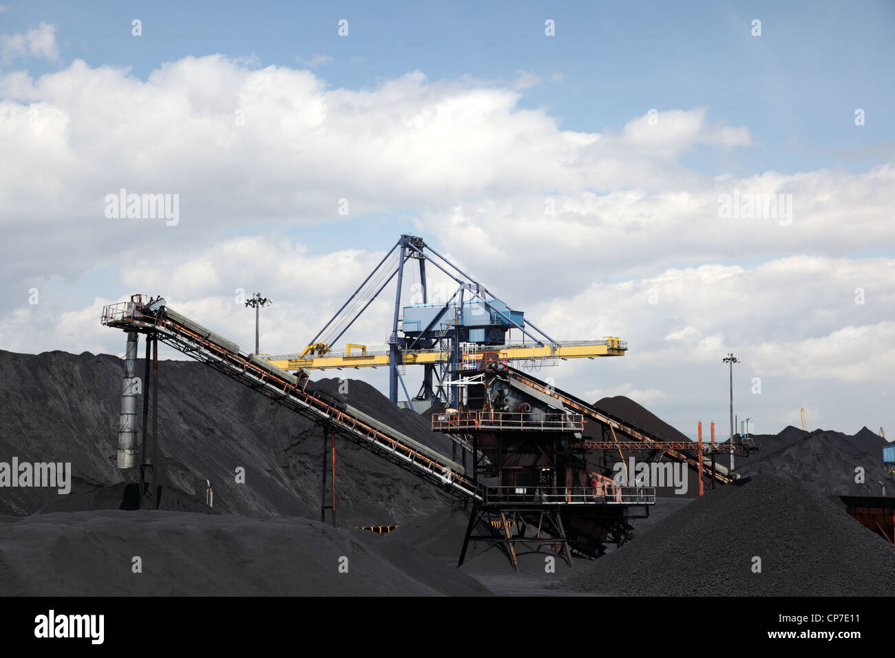 Coal industry facilities at port Stock Photo