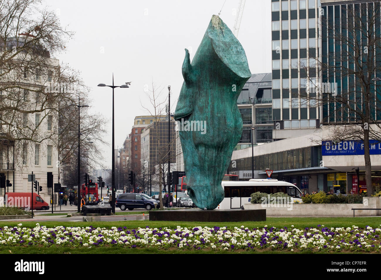 Giant Horses Head Marble arch London England Stock Photo Alamy