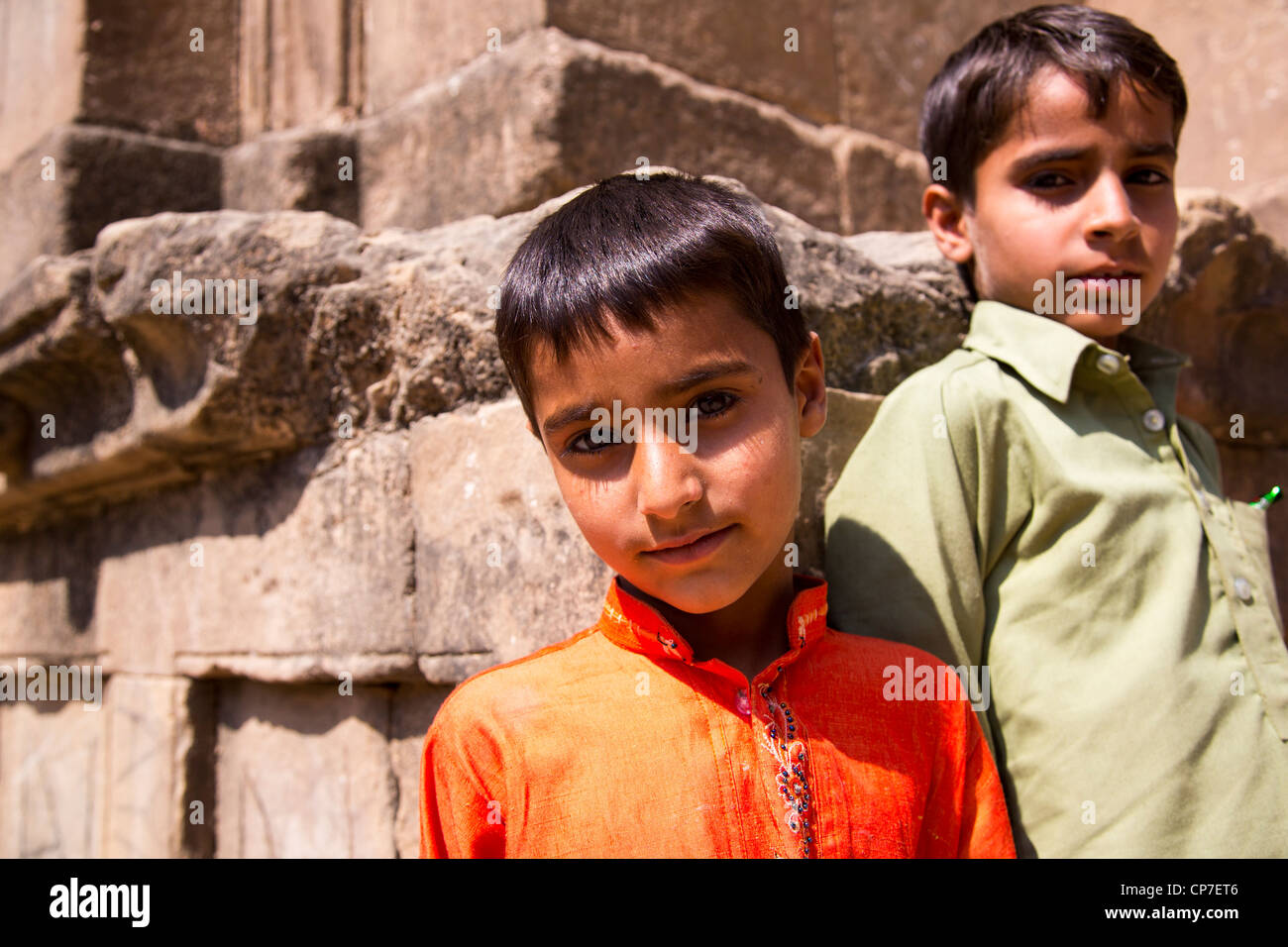Local boys in Punjab Province, Pakistan Stock Photo