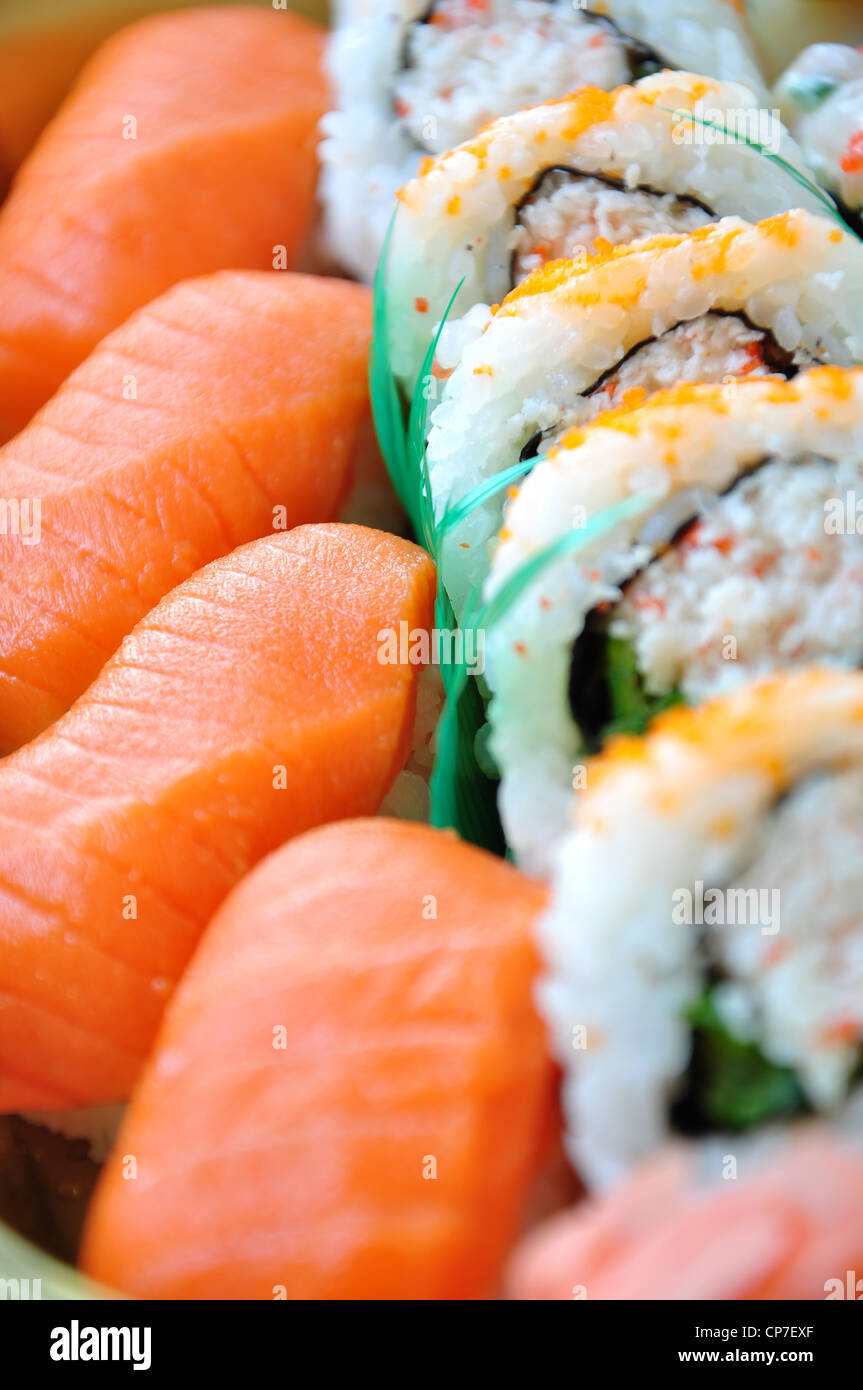 Big colorful sushi set Stock Photo