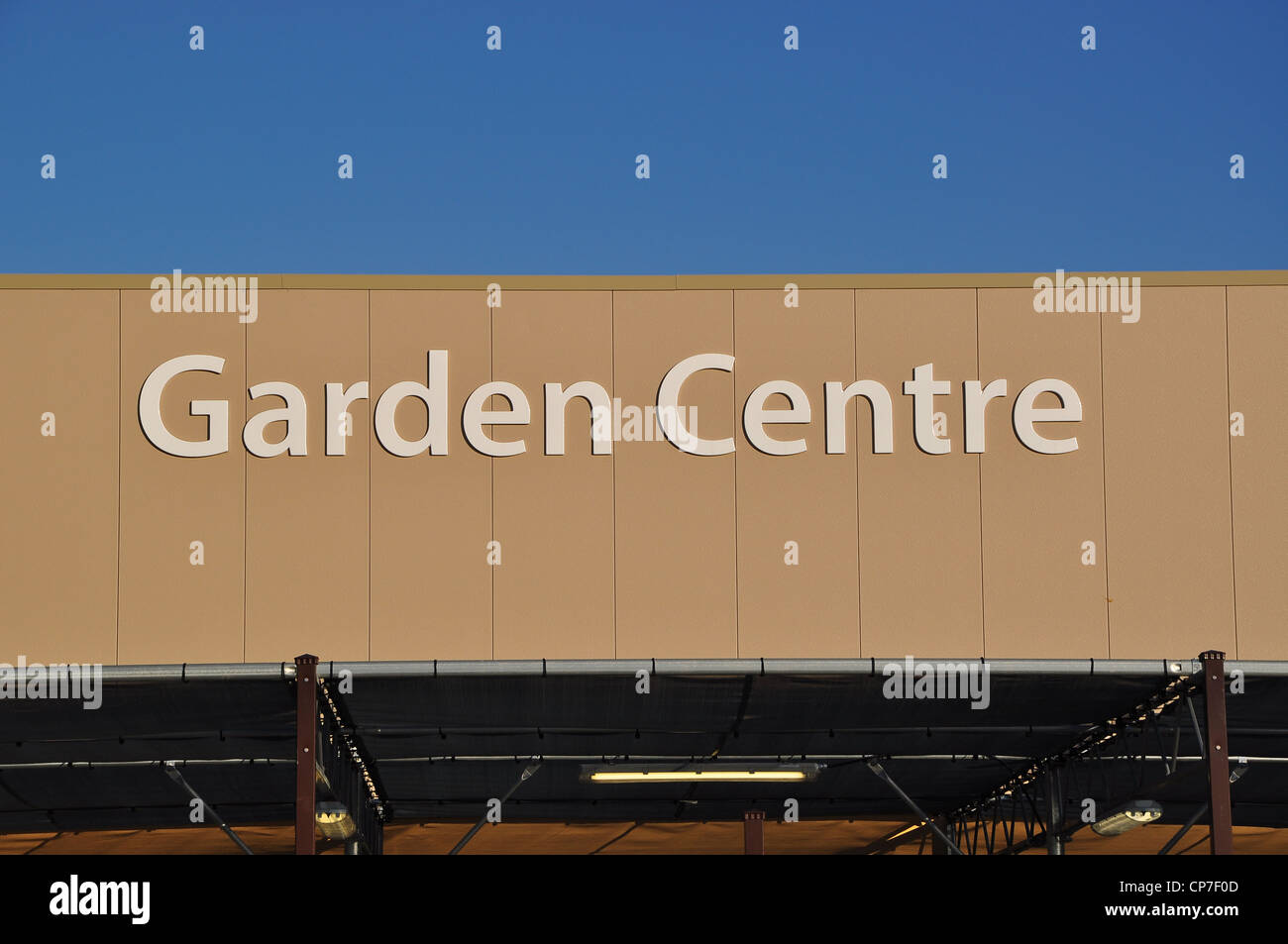 Garden center warehouse sign Stock Photo - Alamy