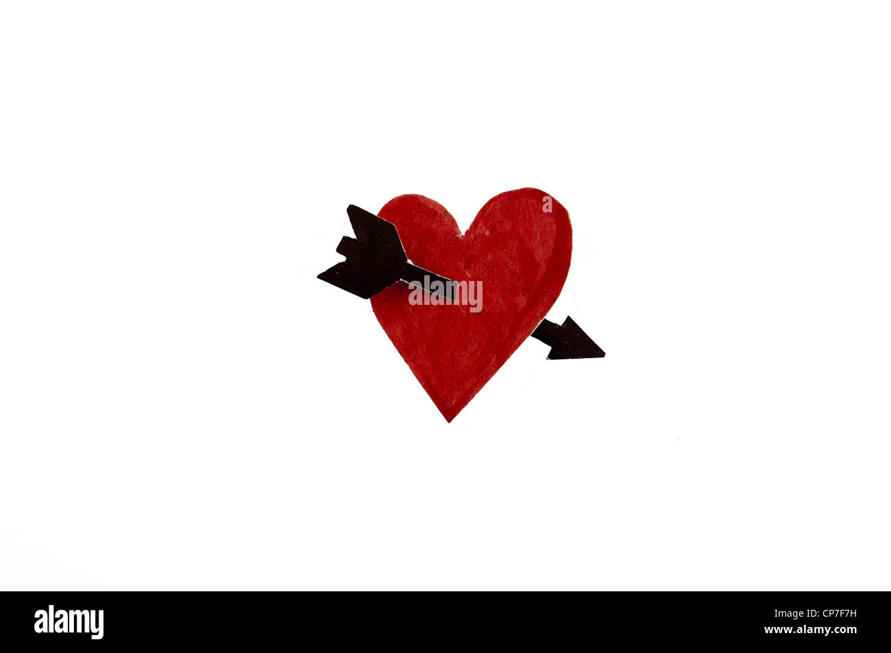 arrow pierces the heart isolated on white background Stock Photo - Alamy