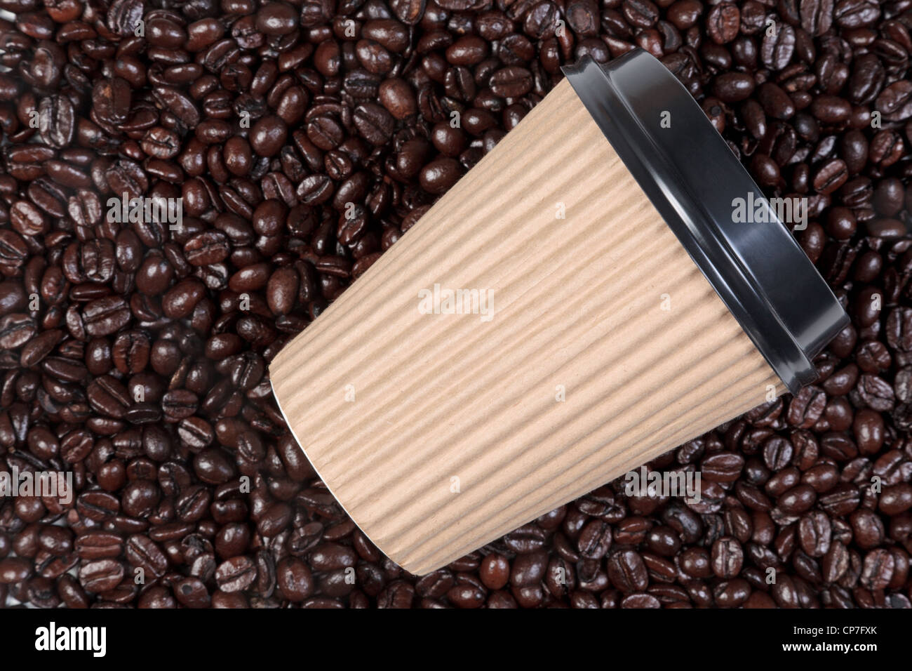 Photo of a takeaway disposable paper coffee cup on a background of ...