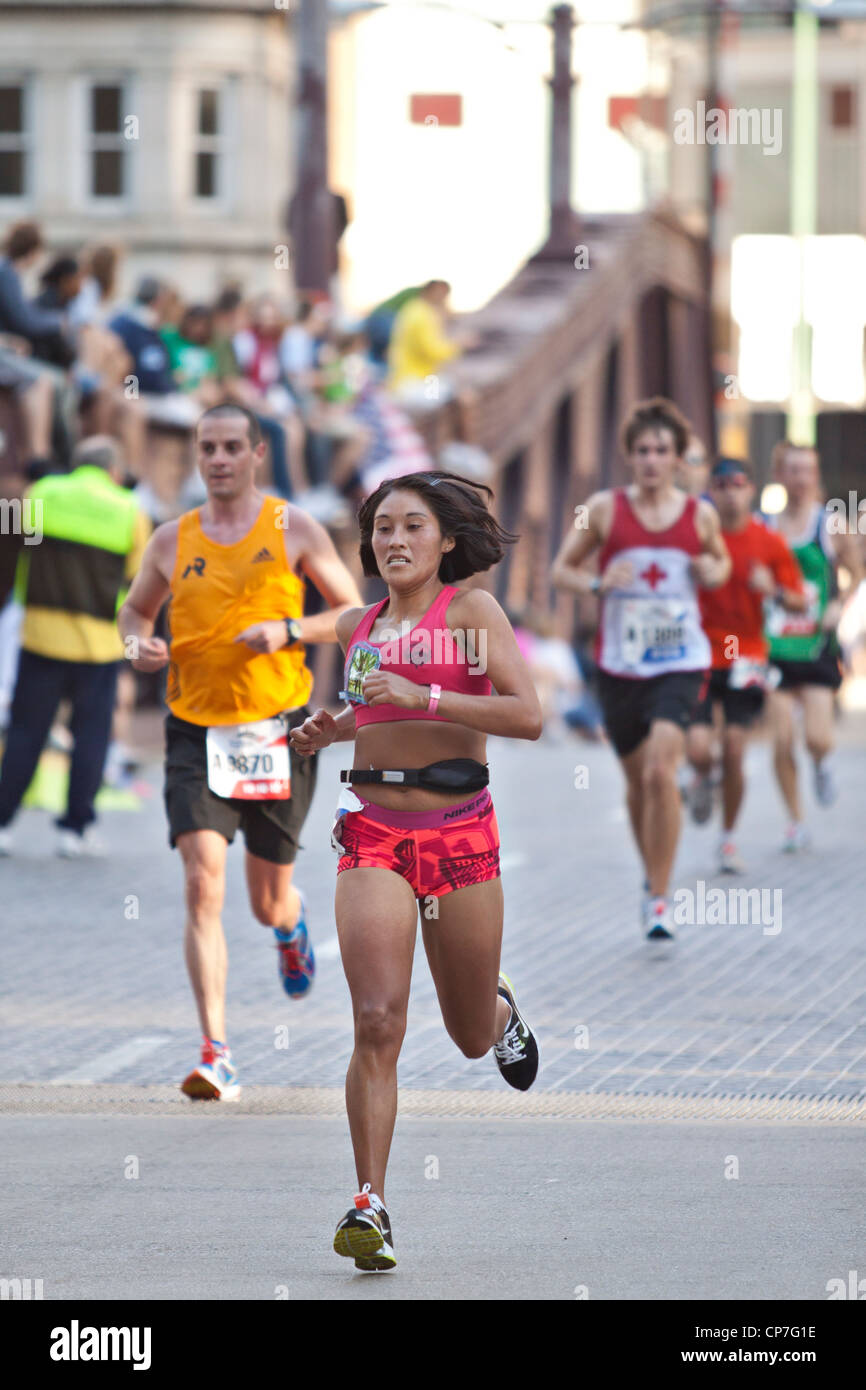 Runner in the 2011 Chicago Marathon Stock Photo