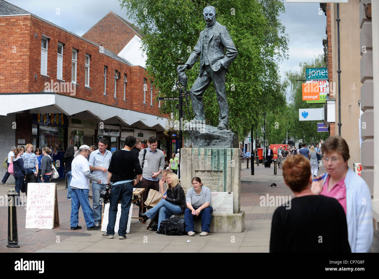 Bromsgrove town centre where a group protest about their local MP Julie Kirkbride during the expenses scandal May 2009 Stock Photo