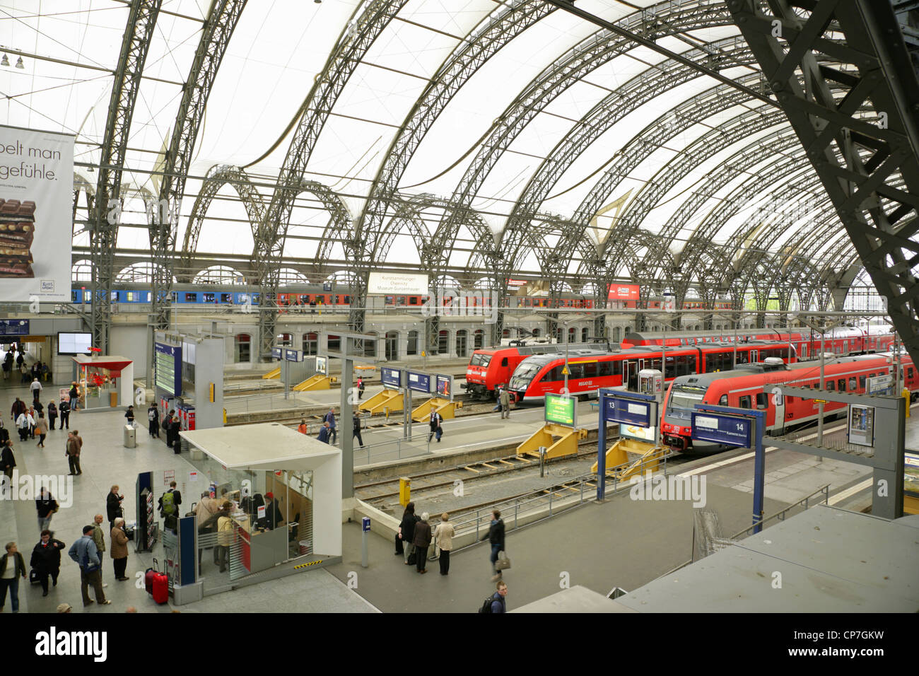 Dresden Hauptbahnhof railway station, Saxony, Germany, renovated by