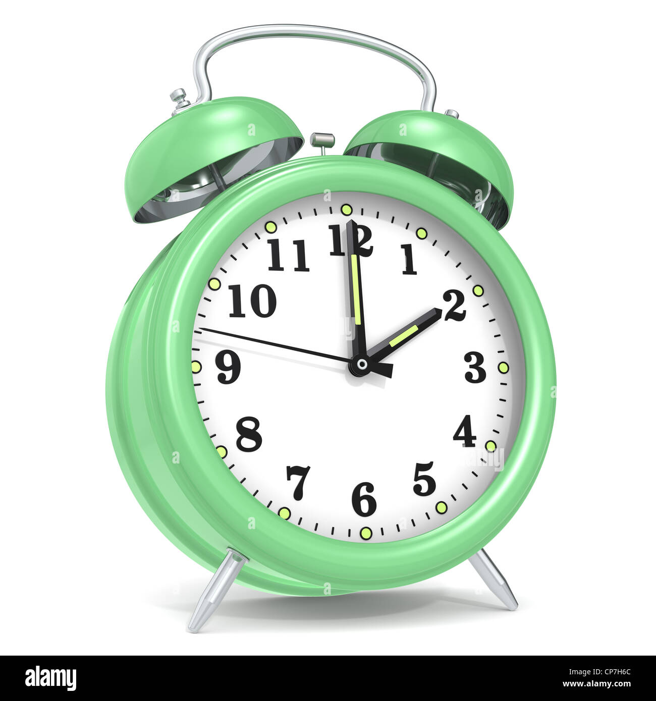 Classic alarm clock. Green Stock Photo Alamy