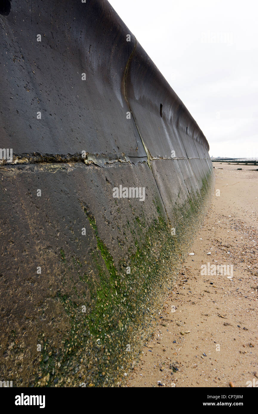 Sea wall protection against coastal erosion at Hunstanton, Norfolk. Stock Photo