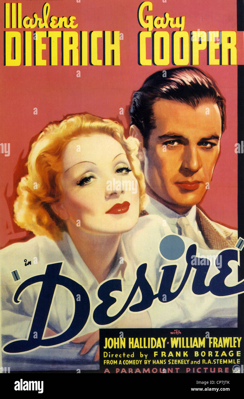DESIRE Poster for 1936 Paramount film with Gary Cooper and