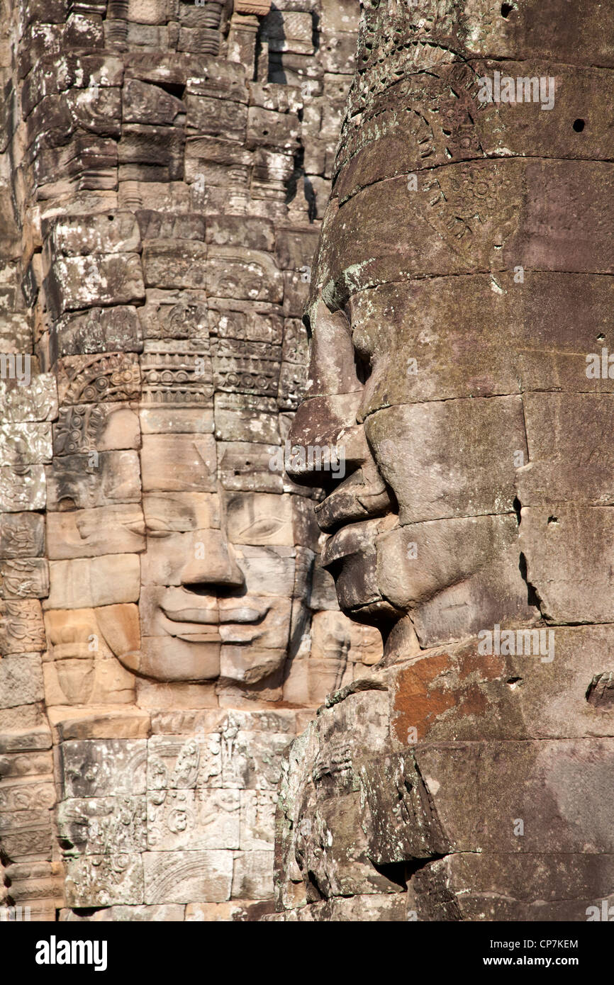 Face towers. Bayon temple. Angkor. Cambodia Stock Photo