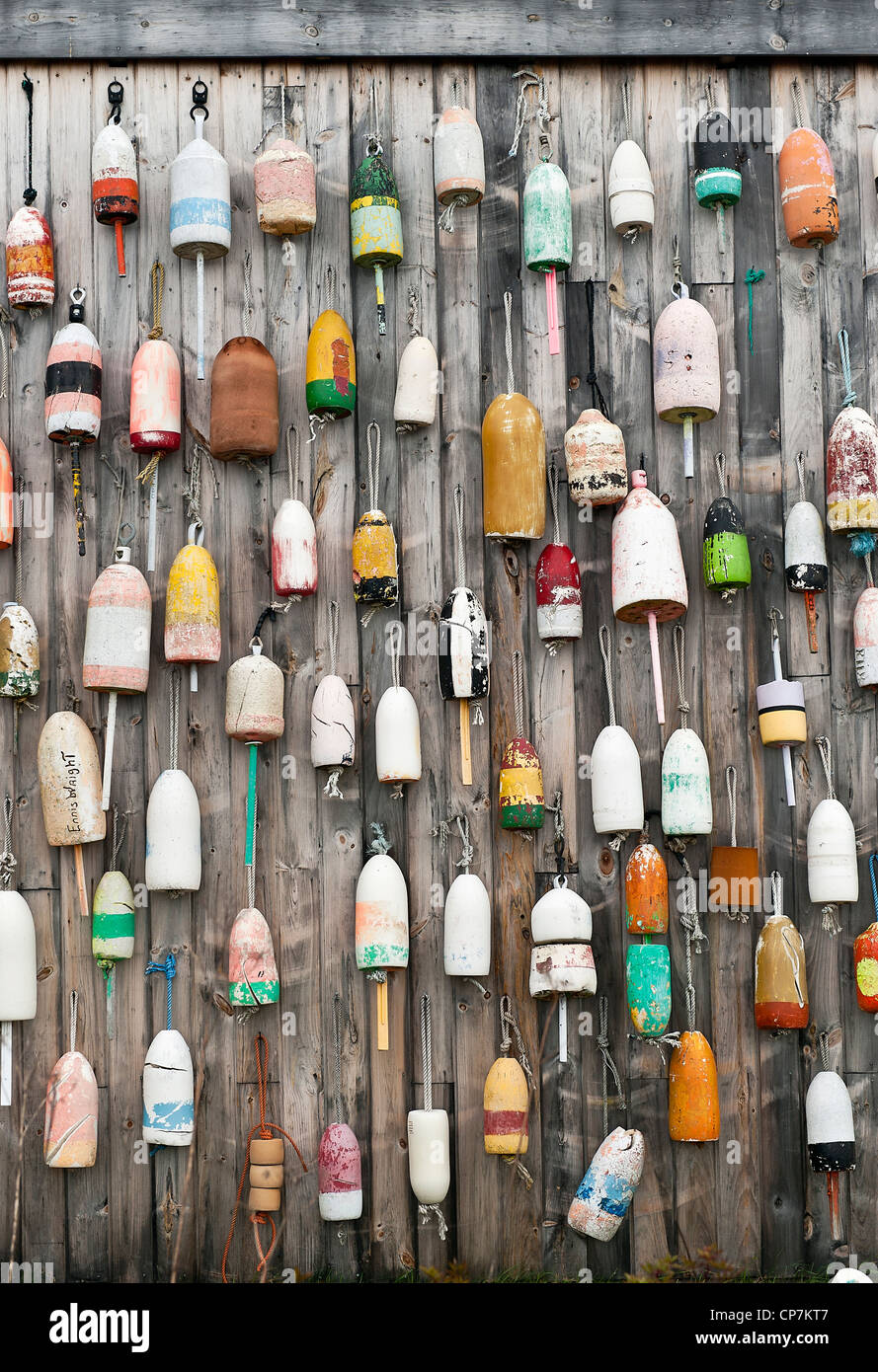 Lobster buoys, Maine, USA. Stock Photo