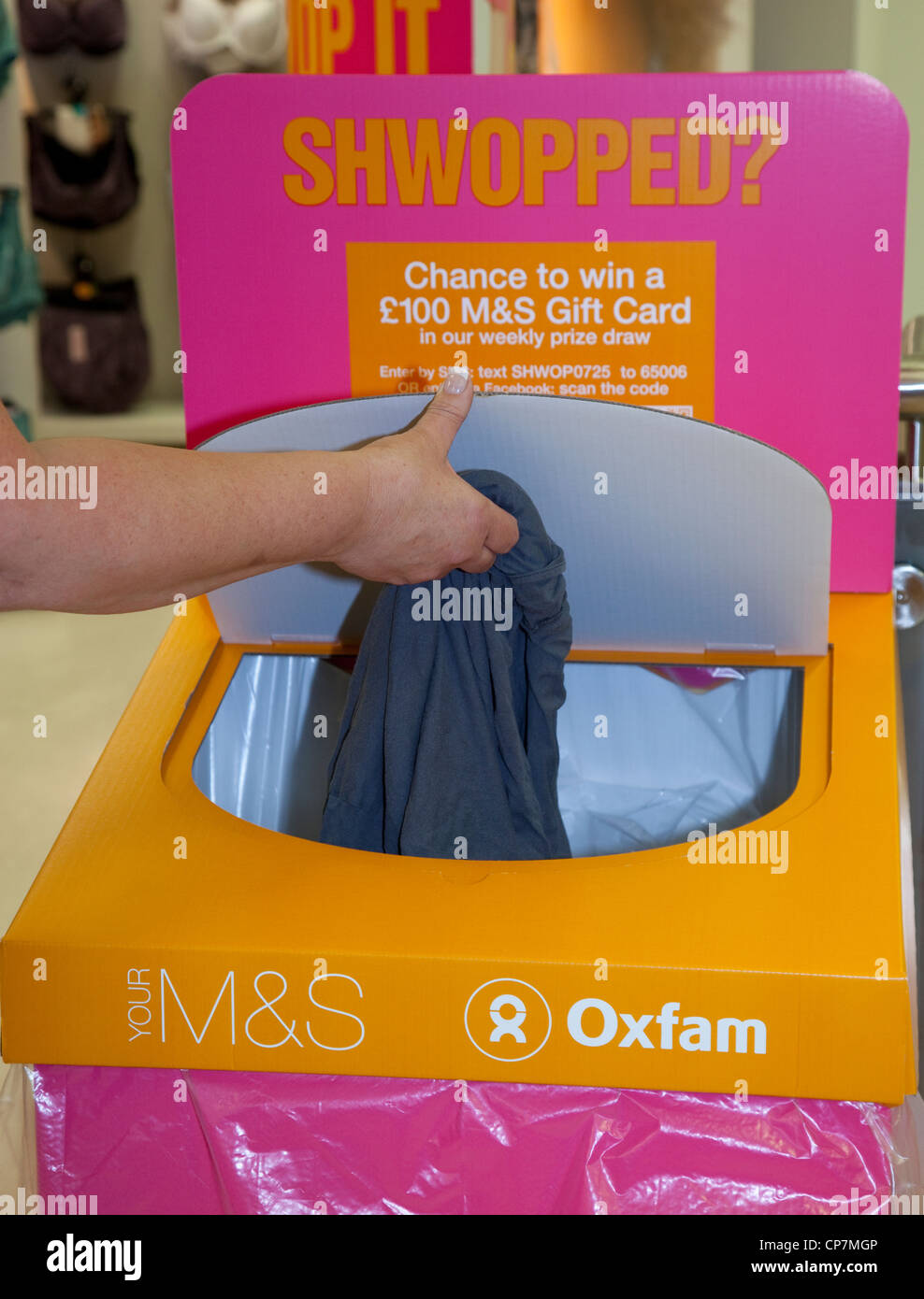 Shwop Drop scheme by Marks & Spencer and Oxfam for recycling clothes