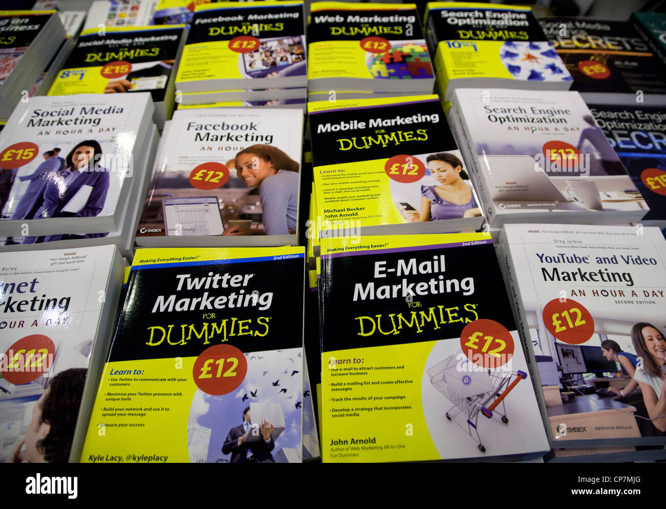 Internet and social media marketing books at Internet World show, London Stock Photo