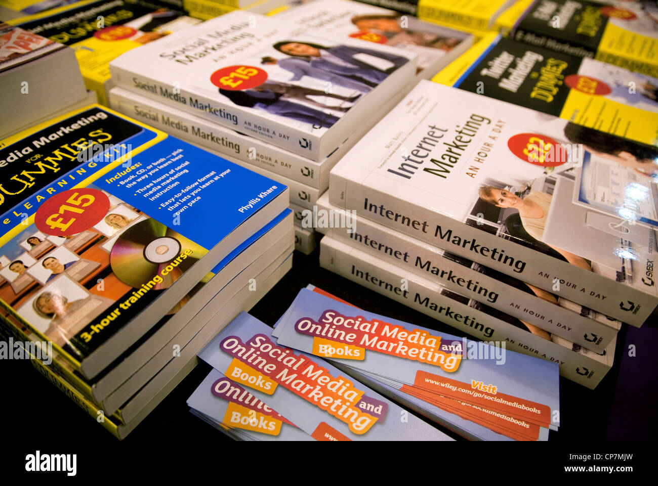 Internet and social media marketing books at Internet World show, London Stock Photo