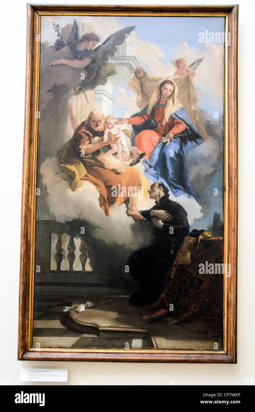Apparizione della Sacra Famiglia a San Gaetano - Giambattista Tiepolo ( Venezia 1696 - Madrid 1770)) - Fine Art Academy, Dorsoduro - Venice, Italy Stock Photo