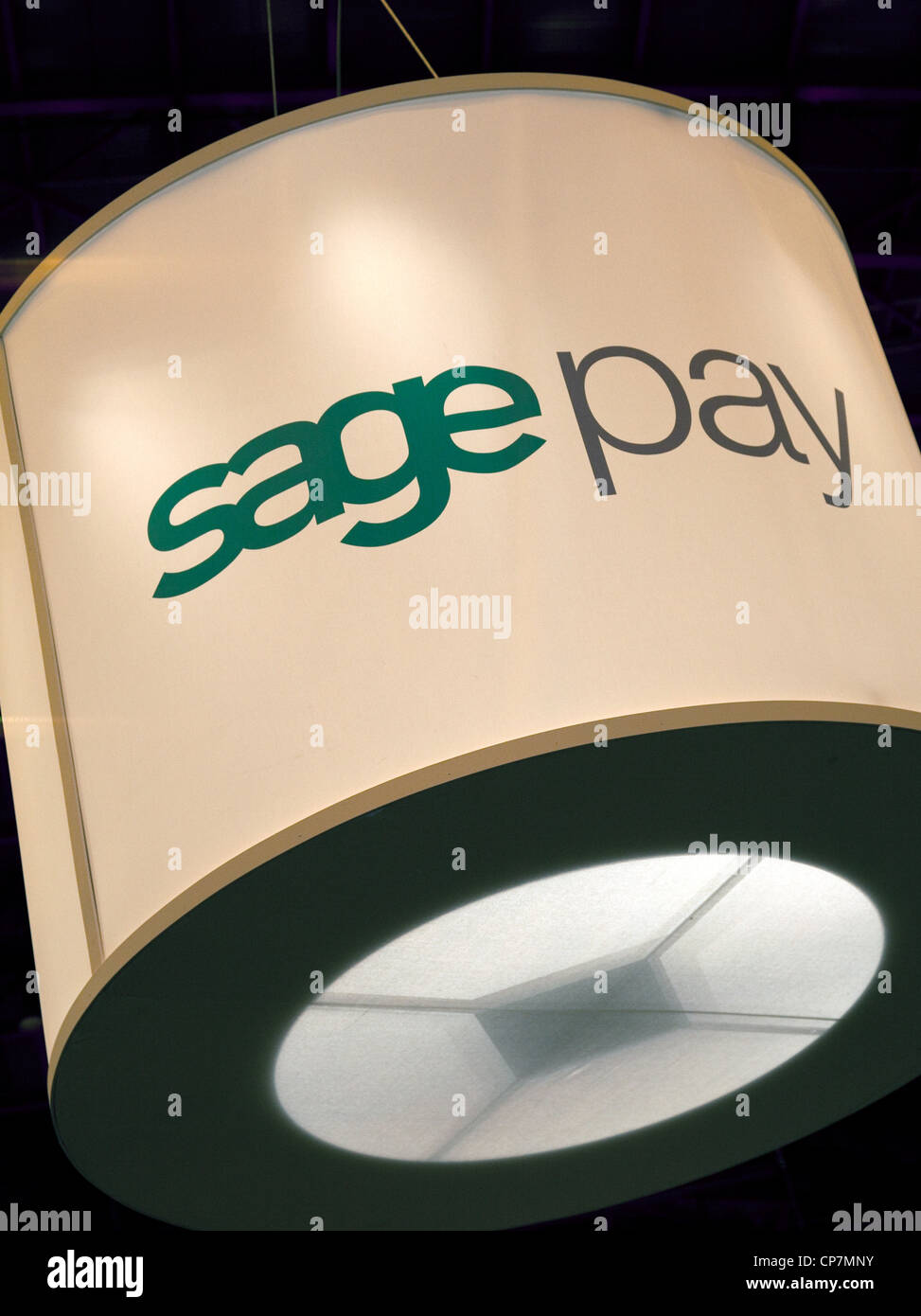 Sage Pay logo at Internet World e-commerce show, London Stock Photo