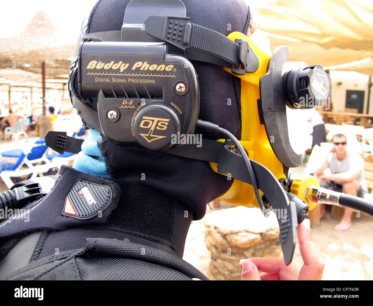 SCUBA Diver with Full Face Mask Stock Photo